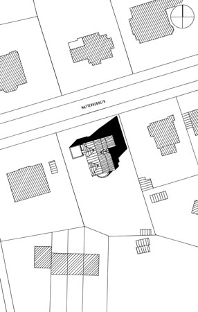 Plan 2 zu: MSB. Erweiterung einer Villa in Zehlendorf - Neubau eines Sichtbetonwürfels an eine Villa aus der Jahrhundertwende, Berlin-Zehlendorf, 1997, Architekt: Jo Sollich