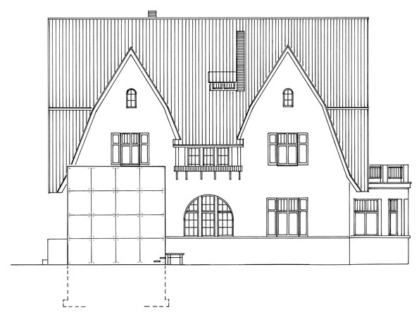 Plan 5 zu: MSB. Erweiterung einer Villa in Zehlendorf - Neubau eines Sichtbetonwürfels an eine Villa aus der Jahrhundertwende, Berlin-Zehlendorf, 1997, Architekt: Jo Sollich