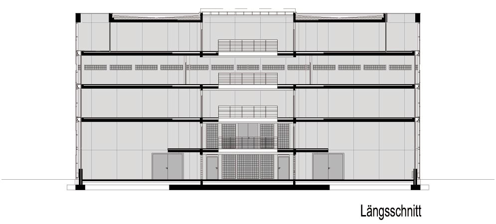 Plan 5 zu: TES-2. Erweiterung für TES Frontdesign - Errichtung eines fünfgeschossigen Produktions- und Verwaltungsgebäudes, Neuruppin, 2000-2002, Architekt: Jo Sollich